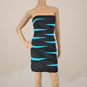 Vintage 90s y2k Jessica McClintock Mini Dress Formal Strapless Trashy 6 Petite